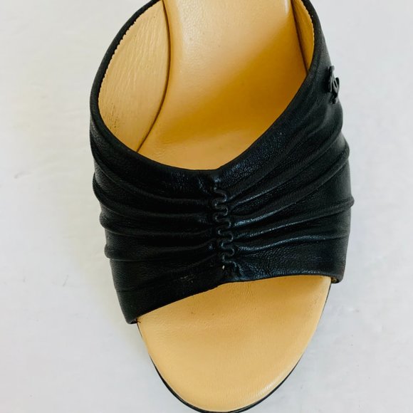 CHANEL LEATHER MULES HIGH HEELS MADE IN ITALY - Picture 7 of 12